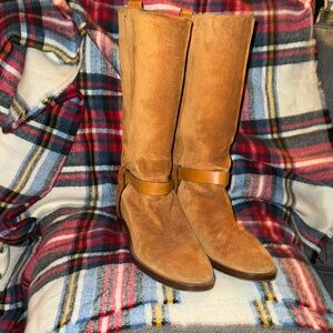 Brown Suede Knee-High Boots